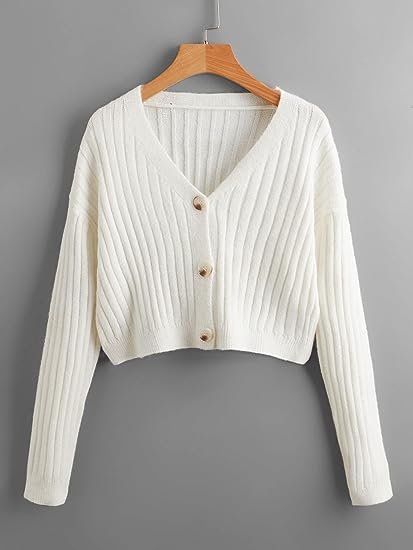 Women's Long Sleeve Plaid Button Front V Neck Soft Knit Cardigan Sweaters