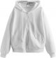 Women's Long Sleeve Zip Up Pockets Drawstring Jacket Hoodie Sweatshirt Top