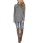 Womens Casual Long Sleeve Cozy High Neck Solid Sweatshirt with Pocket