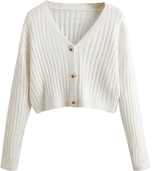 Women's Long Sleeve Plaid Button Front V Neck Soft Knit Cardigan Sweaters